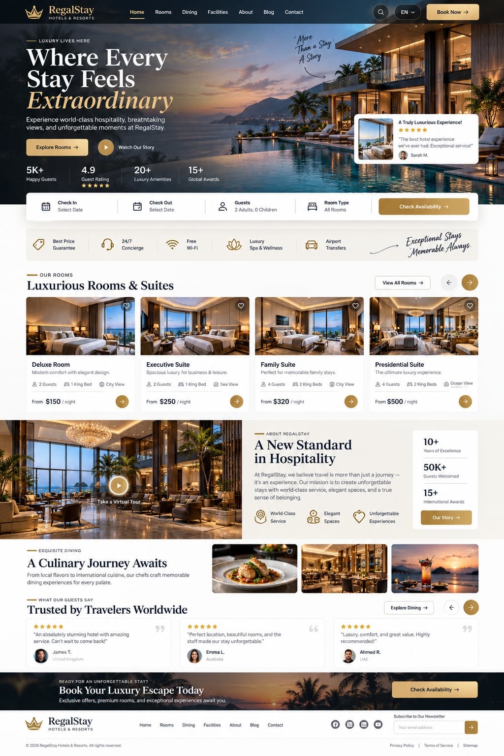 RegalStay Luxury Hotel Website gallery image 1